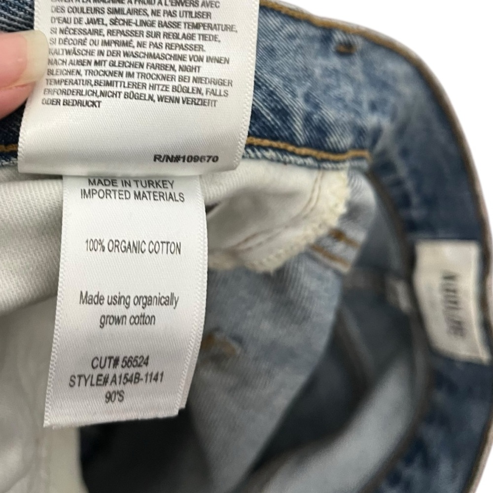 AGOLDE 90s High Rise Straight Jeans Women’s 27 Blue Casual Streetwear Distressed - Picture 14 of 14